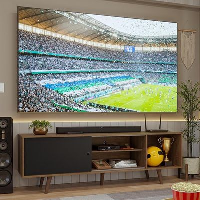 Rack Para Tv Até 80 Polegadas 160cm Com Pés Rustic/preto Torino Madesa Rustic/preto