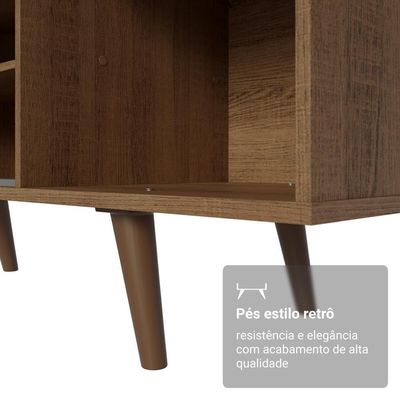 Rack Para Tv Até 80 Polegadas 160cm Com Pés Rustic/preto Torino Madesa Rustic/preto