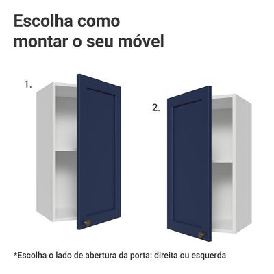 Armário Aéreo 35 Cm 1 Porta Vik Madesa Branco/azul