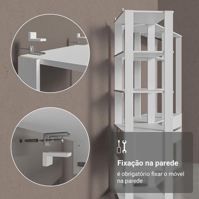 Estante Armário Multiuso Para Escritório 118cm 10 Prateleiras Branco Madesa Branco
