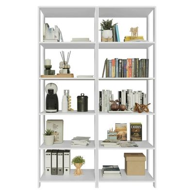 Estante Armário Multiuso Para Escritório 118cm 10 Prateleiras Branco Madesa Branco