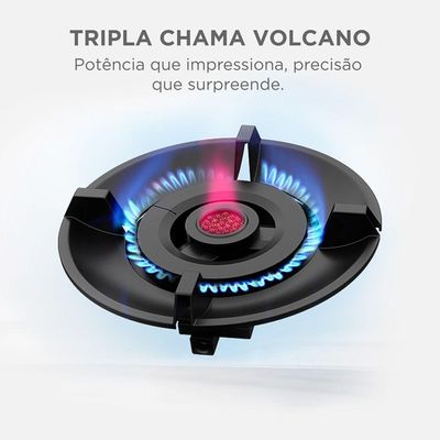 Cooktop 5 Bocas A Gás 90cm Volcano Midea MG90GQVH1B Bivolt