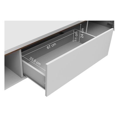 Rack Para Até 75 Polegadas Madesa Brest 2 Portas 1 Gaveta Branco