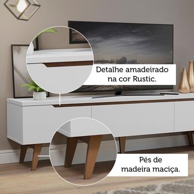 Rack Para Até 75 Polegadas Madesa Brest 2 Portas 1 Gaveta Branco
