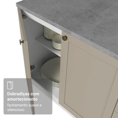 Balcão De Cozinha 40 Cm 1 Porta Branco-crema Vik Madesa Branco-crema