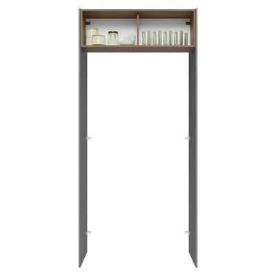 Porta-geladeira 103 Cm 1 Porta Basculante Cinza/rustic/cinza Lux Madesa Cinza/rustic/cinza