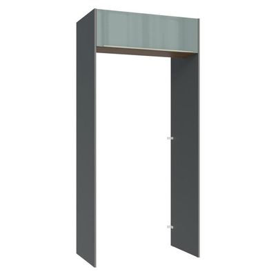 Porta-geladeira 103 Cm 1 Porta Basculante Cinza/rustic/cinza Lux Madesa Cinza/rustic/cinza