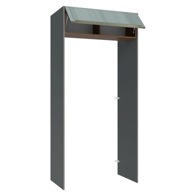 Porta-geladeira 103 Cm 1 Porta Basculante Cinza/rustic/cinza Lux Madesa Cinza/rustic/cinza