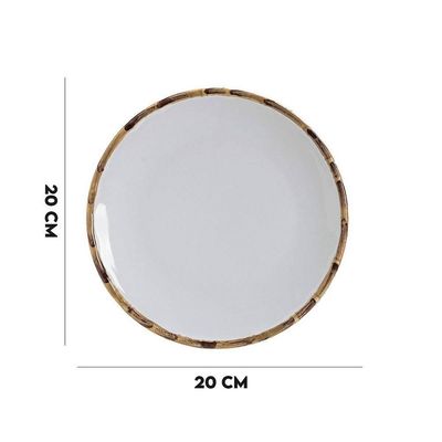 Prato Fundo De Sobremesa Borda De Bambu Scalla 20cm 1° Linha
