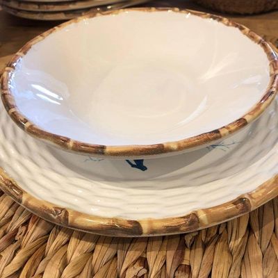 Prato Fundo De Sobremesa Borda De Bambu Scalla 20cm 1° Linha