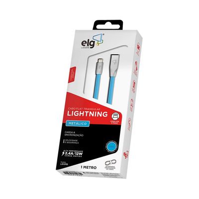 Cabo Lightning ELG Flat L810PB Azul 1m
