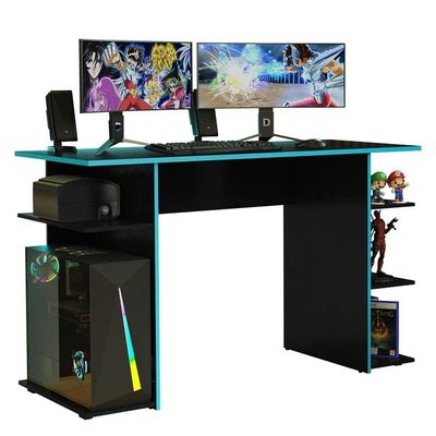 Escrivaninha Mesa Para Computador Gamer Preto-azul 9424 Madesa Preto-azul