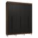 Guarda-roupa Casal Com Pés 6 Portas Batentes Rustic-preto-preto Venus Madesa