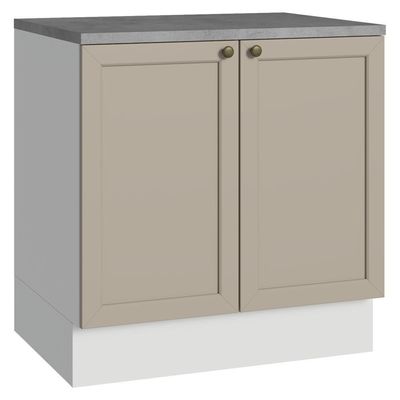 Balcão De Cozinha 80 Cm 2 Portas Branco-crema Vik Madesa Branco-crema