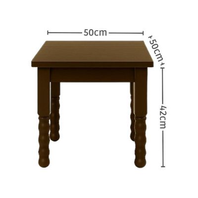 Mesa Lateral Apoio Quadrada 50cm Madeira Maciça/mdp Multimóveis Cr45331 Imbuia Imbuia