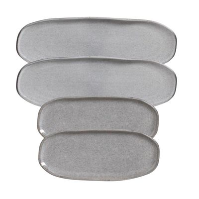 Conjunto Com 04 Travessas Oval Rasa Orgânico Dust Porto Brasil