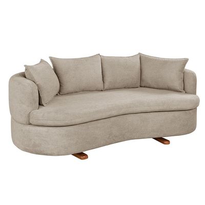 Sofa 4 Lugares Boucle M-204 2m Living Estofados Martins Bougle Bege Claro