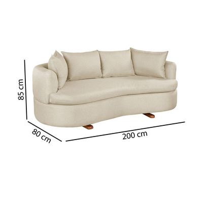 Sofa 4 Lugares Linho M-204 2m Living Estofados Martins Linho Creme
