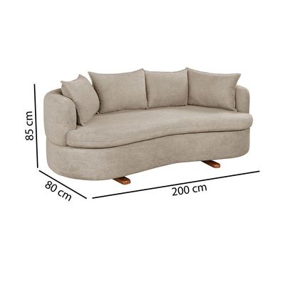 Sofa 4 Lugares Boucle M-204 2m Living Estofados Martins Bougle Bege Claro