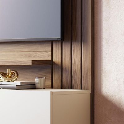 Home Suspenso Juriti 150cm 3 Portas Basculantes - Ssx Multicoisas Cor Amendoa/off White Matte