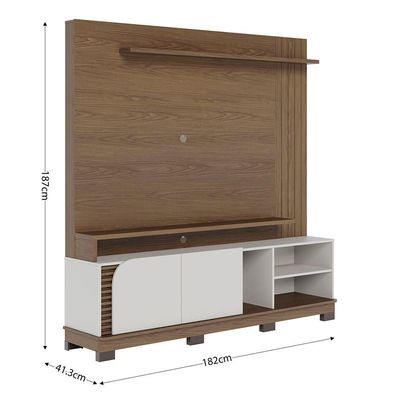 Home Jurere 180cm 2 Portas De Giro - Ssx Multicoisas Cor Amendoa/off White Matte