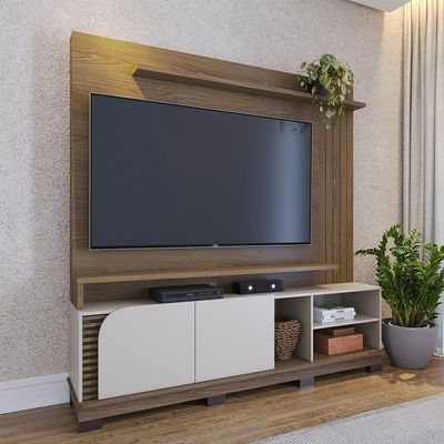 Home Jurere 180cm 2 Portas De Giro - Ssx Multicoisas Cor Amendoa/off White Matte