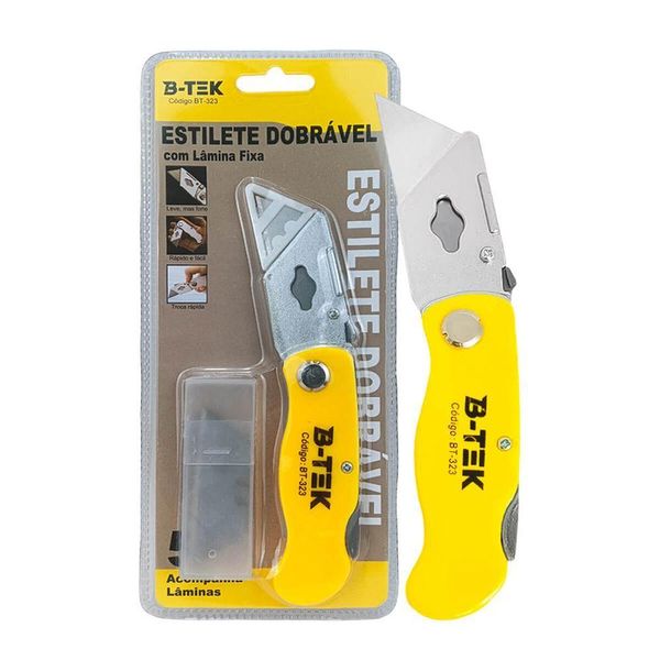 Estilete Compacto 4 Lâminas Fixa Multiuso Dobrável