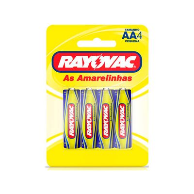 Pilha Pequena Amarelinha Rayovac AA com 4 Unidades