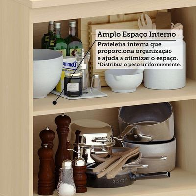 Balcão De Cozinha 100% Mdf 2 Portas 80cm Aura Luciane Móveis Carvalho/cinza Cristal