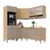 Cozinha Completa De Canto 100% Mdf 378cm Duna Luciane Móveis Freijó-cinammon