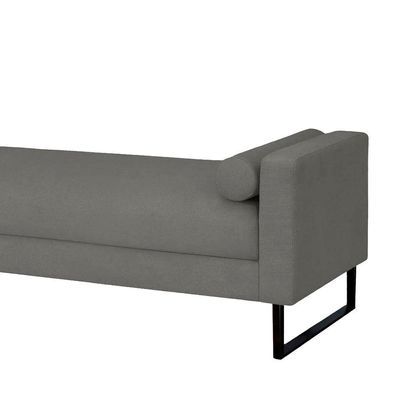 Recamier Berlim Base Metal 1,20m Veludo Grafite - Inova Decorações