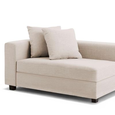 Recamier Divã Aspen 1,60m Suede Bege - Inova Decorações