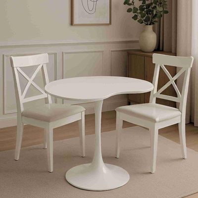 Mesa De Jantar Tulipa Saarinen Organica Malu 90cm Laca Off White