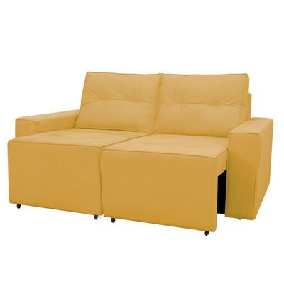 Sofá Retrátil 2 Lugares 1,80 Confortável Polo Amarelo