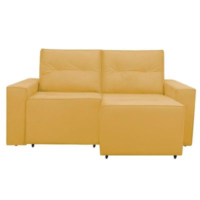 Sofá Retrátil 2 Lugares 1,80 Confortável Polo Amarelo