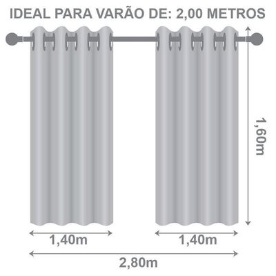 Cortina Blackout Pvc Com Tecido Voil 2,80 M X 1,60 M 100% Poliéster - Avelã