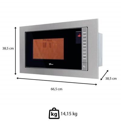 Kit Forno Elétrico 48L + Micro-ondas 25L Fischer Fit Line Embutir Inox 220v