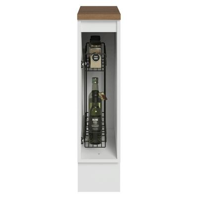Balcão Porta-temperos 20cm 1 P C/ Tampo B Vel/r Lux Madesa Branco/branco Veludo/rustic