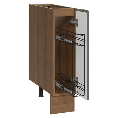 Balcão Porta-temperos 20cm 1 P S/ Tampo Rb Veludo Lux Madesa Rustic/branco Veludo