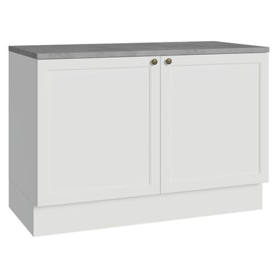 Balcão De Cozinha 120 Cm 2 Portas Branco Vik Madesa Branco