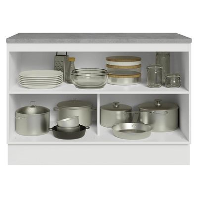 Balcão De Cozinha 120 Cm 2 Portas Branco Vik Madesa Branco