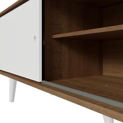 Rack Para Tv Até 80 Polegadas 160cm Com Pés Rustic/branco Torino Madesa Rustic/branco