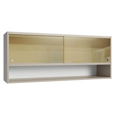 Armário Aéreo 2 Portas De Correr De Vidro Reflex E 1 Nicho Nice Madesa Crema