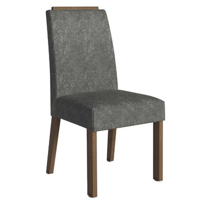 Kit 2 Cadeiras De Jantar 4255 Com Espaldar Rustic-silver Madesa