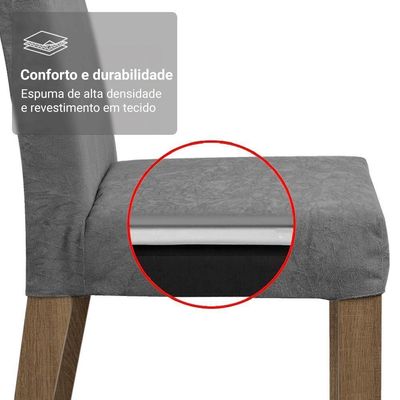 Kit 2 Cadeiras De Jantar 4255 Com Espaldar Rustic-silver Madesa