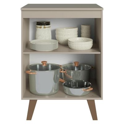 Balcão De Cozinha 60 Cm 1 Porta Com Pés Nice Madesa Crema
