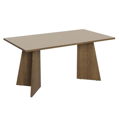 Mesa De Jantar Retangular Tampo De Madeira 5389 Rustic-crema Madesa