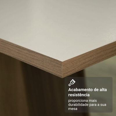 Mesa De Jantar Retangular Tampo De Madeira 5389 Rustic-crema Madesa