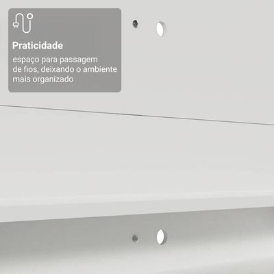 Rack Com Painel Para Tv Até 60 Polegadas 180 Cm Com Pés Branco/rustic Cancun Madesa Branco/rustic