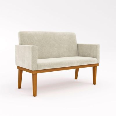 Kit Sofá Com Base Reforçada + 2 Poltronas Sala De Estar Cor:bege